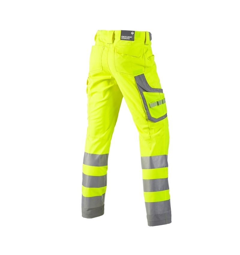 Work Trousers: High-vis cargo trousers e.s.concrete + high-vis yellow/pearlgrey 3