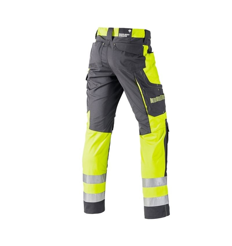 Work Trousers: High-vis trousers e.s.concrete + anthracite/high-vis yellow 3