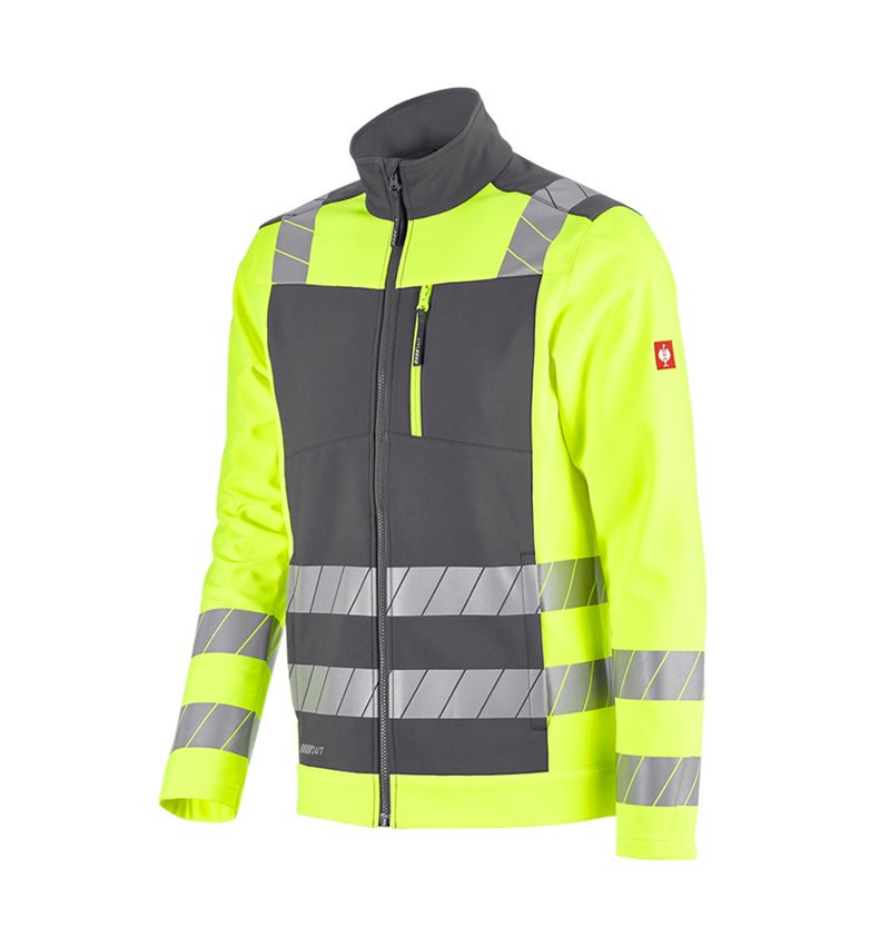 Teman: Varseljacka softshell e.s.motion 24/7 + antracit/varselgul 5