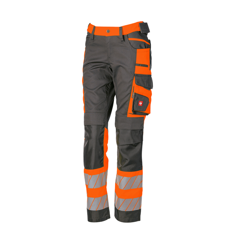 Work Trousers: High-vis trousers e.s.motion 24/7, ladies’ + anthracite/high-vis orange 6