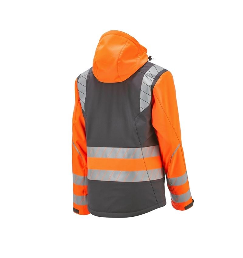 Work Jackets: High-vis winter softshell jacket e.s.motion 24/7 + anthracite/high-vis orange 8