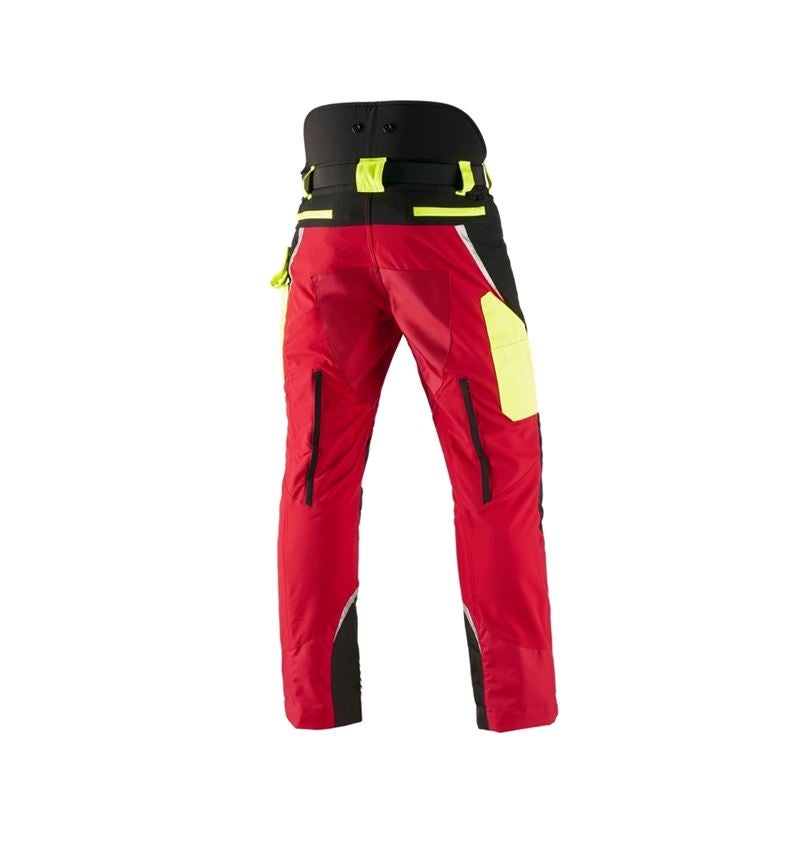 Gardening / Forestry / Farming: e.s. Forestry cut protection trousers, KWF + red/high-vis yellow 3