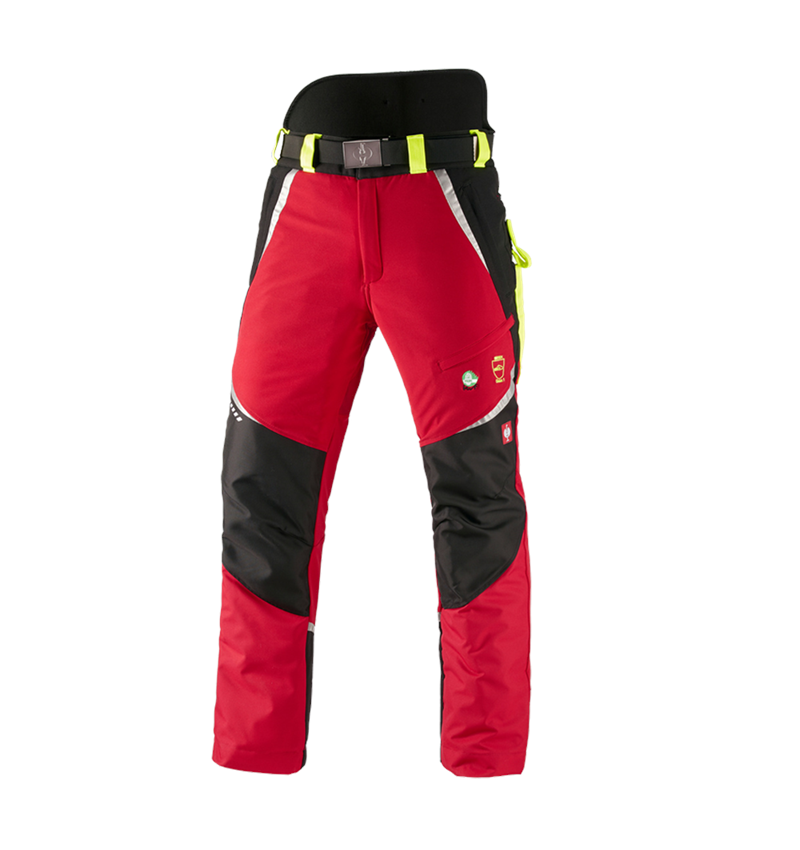 Gardening / Forestry / Farming: e.s. Forestry cut protection trousers, KWF + red/high-vis yellow 2