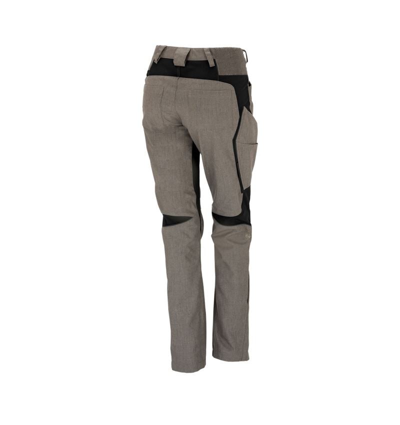Work Trousers: Ladies' trousers e.s.vision + stone melange/black 3