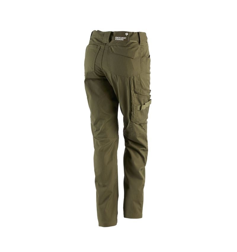 Work Trousers: Trousers e.s.concrete solid, ladies' + mudgreen 3