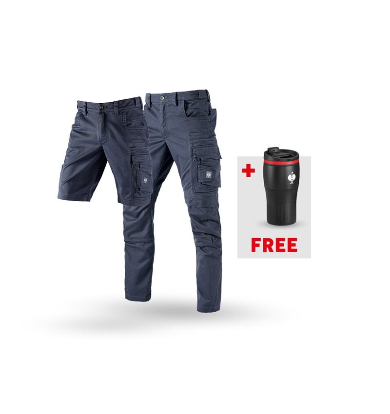 Clothing: SET: Trousers+Shorts e.s.motion ten+Insulated cup + slateblue