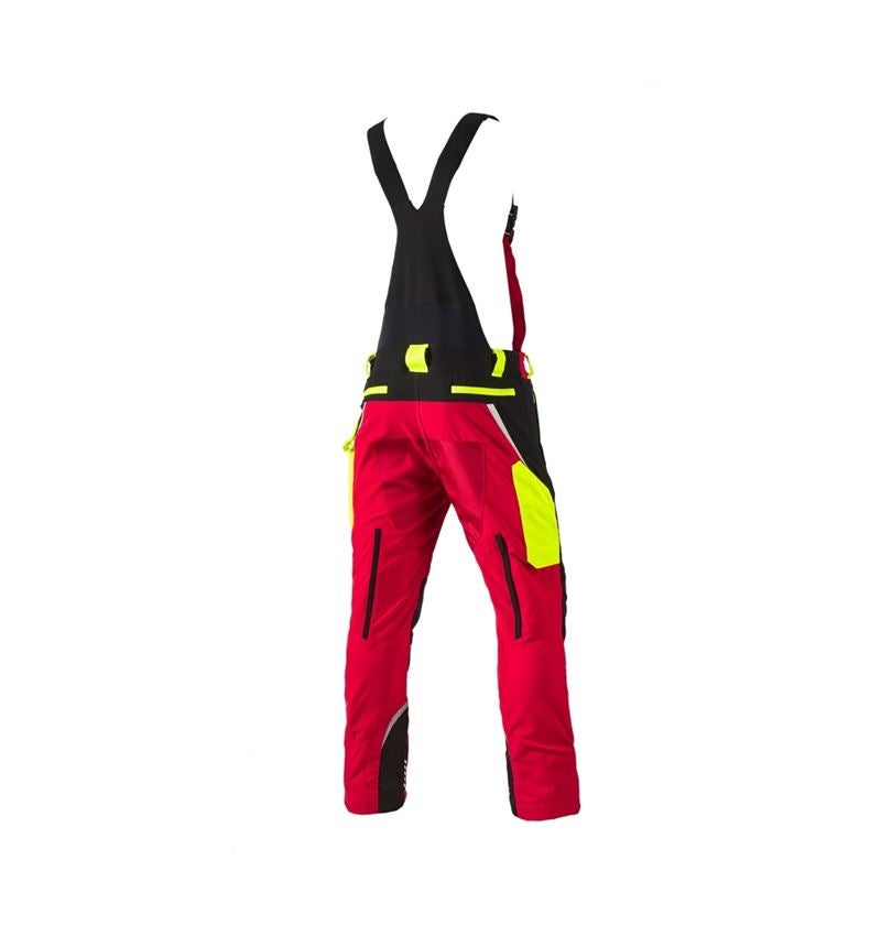 Forestry / Cut Protection Clothing: e.s. Forestry cut protection bib & brace, KWF + red/high-vis yellow 3