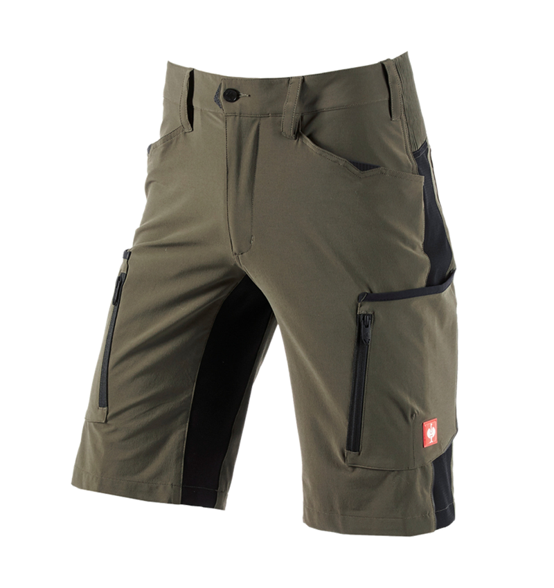 Work Trousers: Shorts e.s.vision stretch, men's + moss/black 1