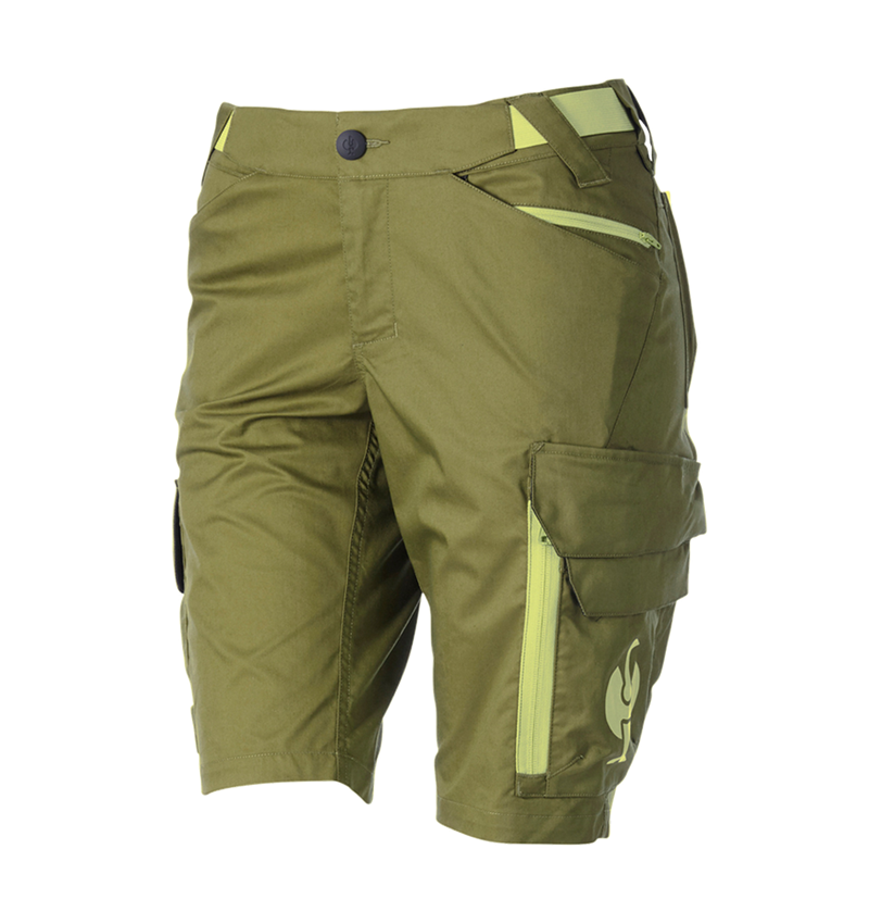 Clothing: Shorts e.s.trail, ladies' + junipergreen/limegreen 4