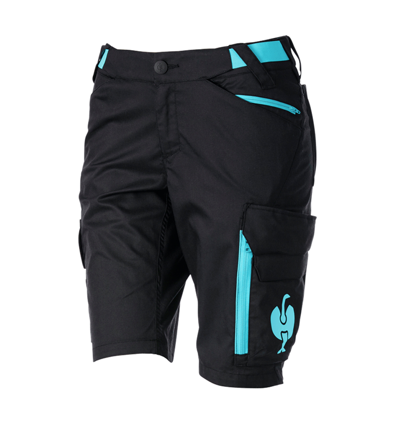 Clothing: Shorts e.s.trail, ladies' + black/lapisturquoise 4