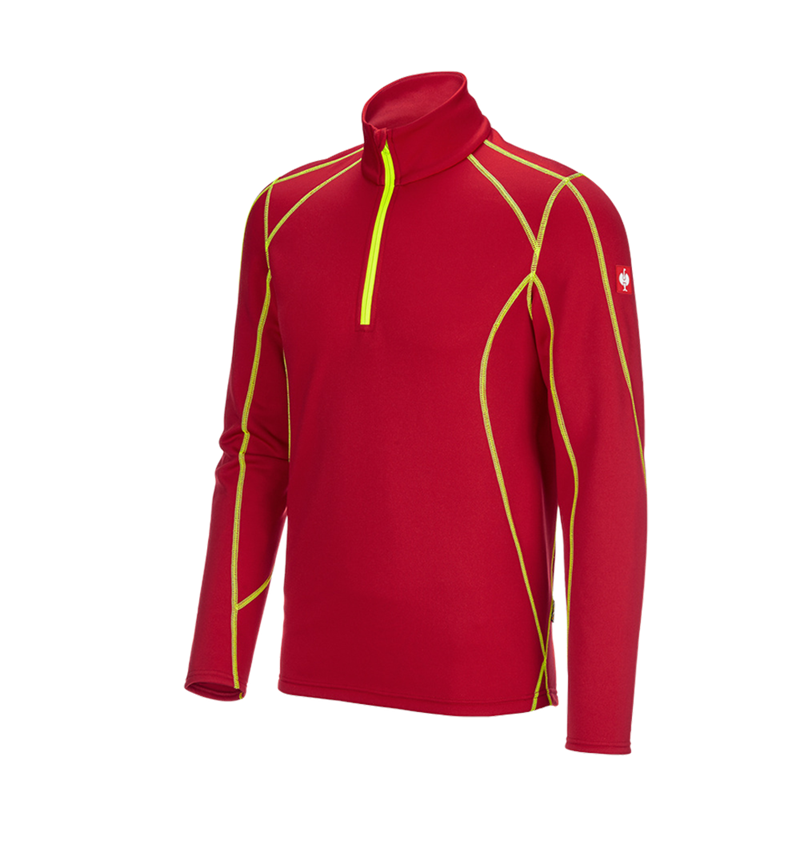 Shirts, Pullover & more: Functional-Troyer thermo stretch e.s.motion 2020 + fiery red/high-vis yellow 2