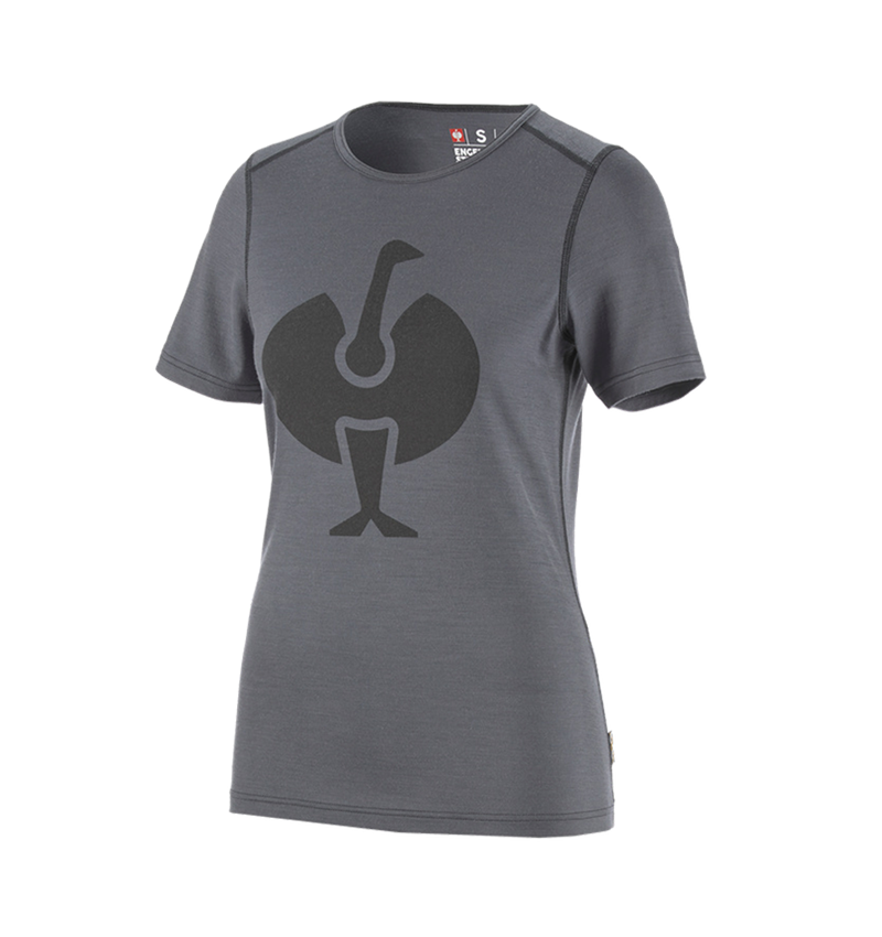 Termounderkläder: e.s. t-shirt Merino, dam + cement/grafit 1