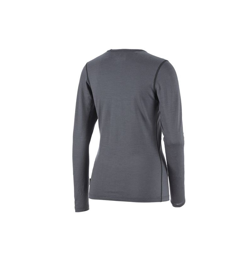 Thermal Underwear: e.s. Long sleeve Merino, ladies' + cement/graphite 2