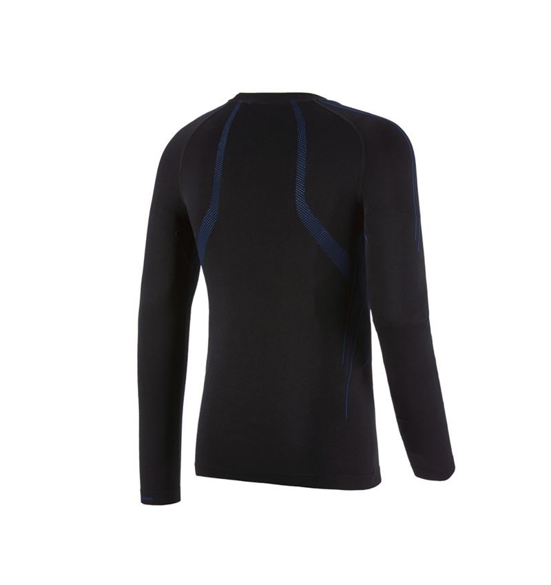 Underkläder |  Underställ: e.s. långärmad topp seamless - warm + svart/gentianablå 2