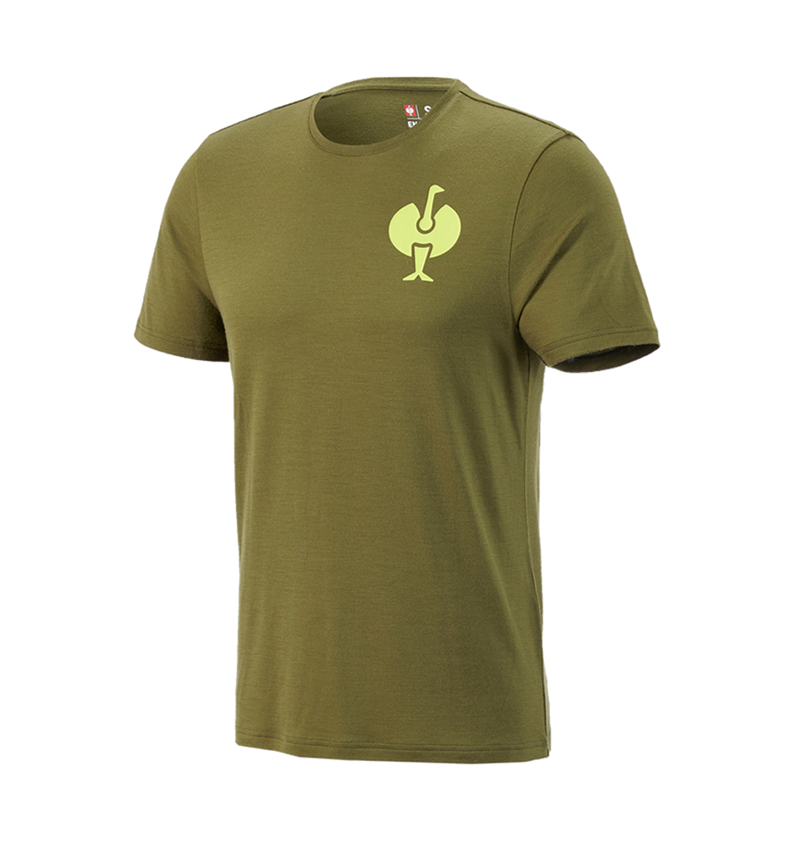Överdelar: T-Shirt Merino e.s.trail + enegrön/limegrön 3