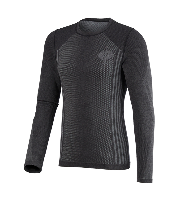 Underkläder |  Underställ: Långärmad funktionsöverdel e.s.trail seamless-warm + svart/basaltgrå 4