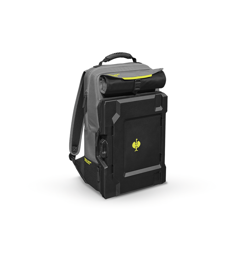 STRAUSSbox System: STRAUSSbox ryggsäck + basaltgrå/acidgul
