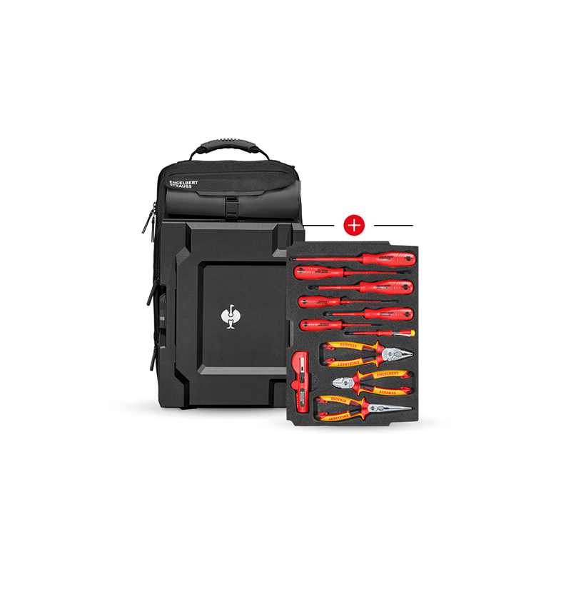 STRAUSSbox System: Insats Elektro Classic + STRAUSSbox ryggsäck + svart