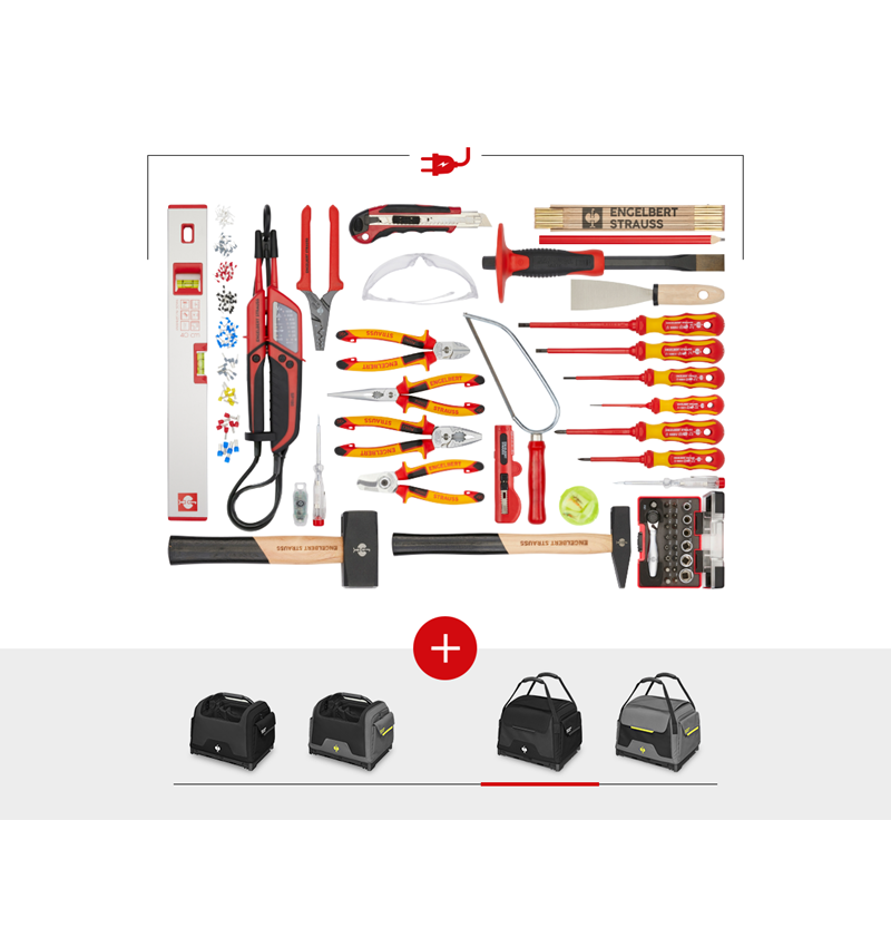 Tools: Tool set Electro incl. STRAUSSbox bag + black