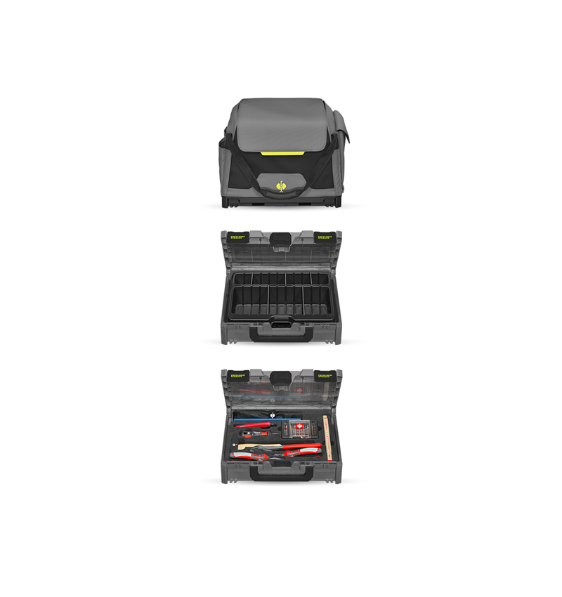 STRAUSSbox System: Tool set Classic + STRAUSSbox + basaltgrey/acid yellow