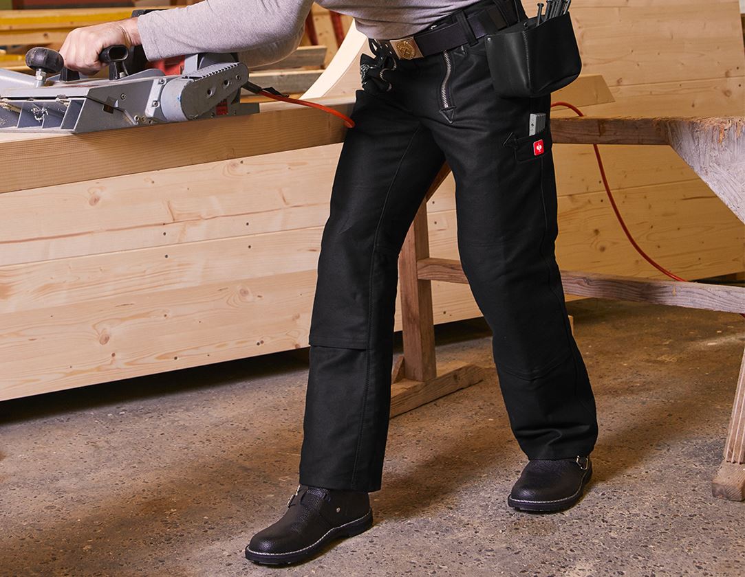 Work Trousers: e.s. Craftman's Trousers with Kneepad Pockets + black