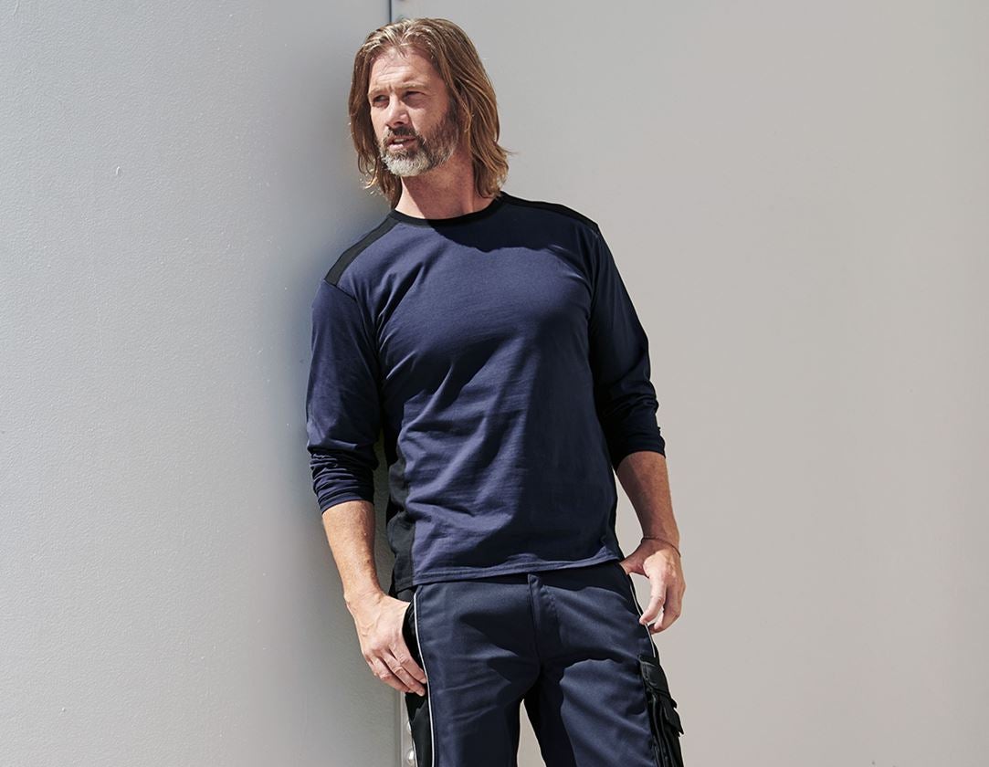 Shirts, Pullover & more: Long sleeve cotton e.s.active + navy/black 1