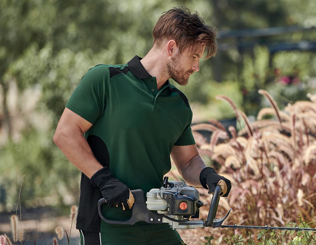 Gardening / Forestry / Farming: Polo shirt cotton e.s.active + green/black 1