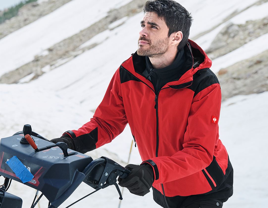 Work Jackets: e.s. 3 in 1 functional jacket, men + red/black