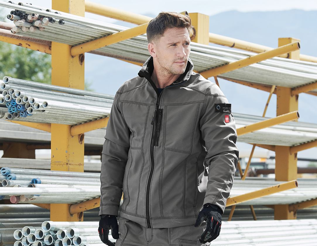 Work Jackets: Softshell jacket e.s.roughtough + titanium
