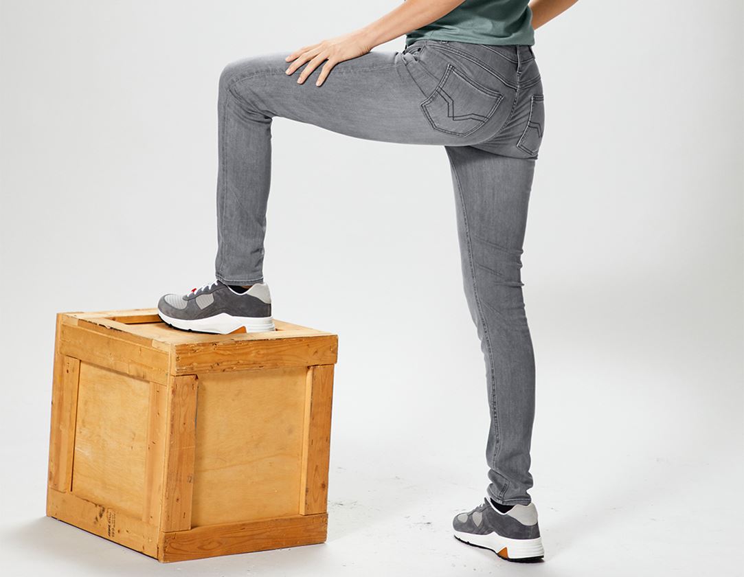 Arbetsbyxor: e.s. 5-fickors-stretch-jeans, dam + graphitewashed 1