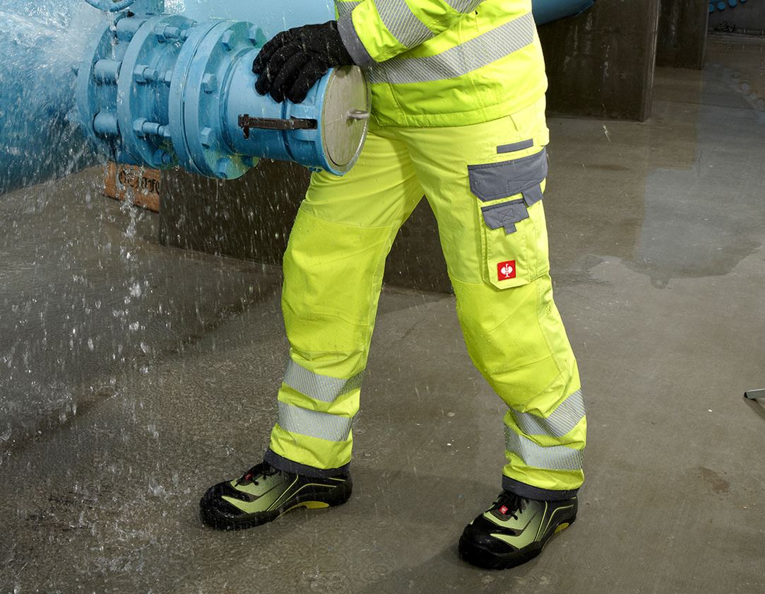 Work Trousers: High-vis functional trousers e.s.prestige + high-vis yellow/grey