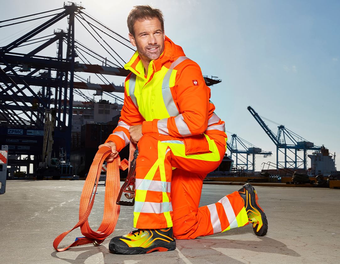 Work Trousers: High-vis trousers e.s.motion 2020 winter + high-vis orange/high-vis yellow 1