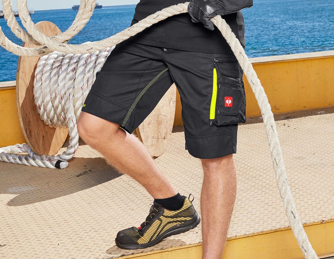 Work Trousers: Shorts e.s.motion 2020 + black/high-vis yellow/high-vis orange