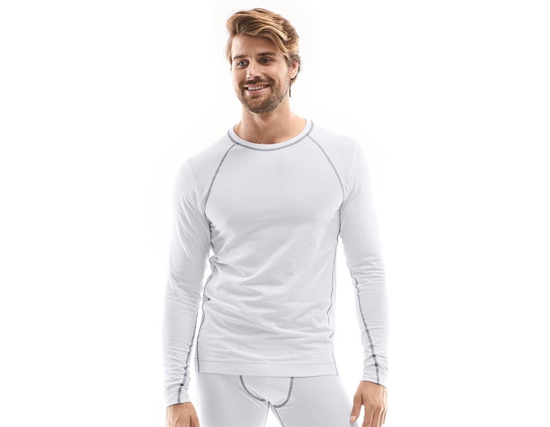 Kyla: e.s. cotton stretch långärmad tröja + vit