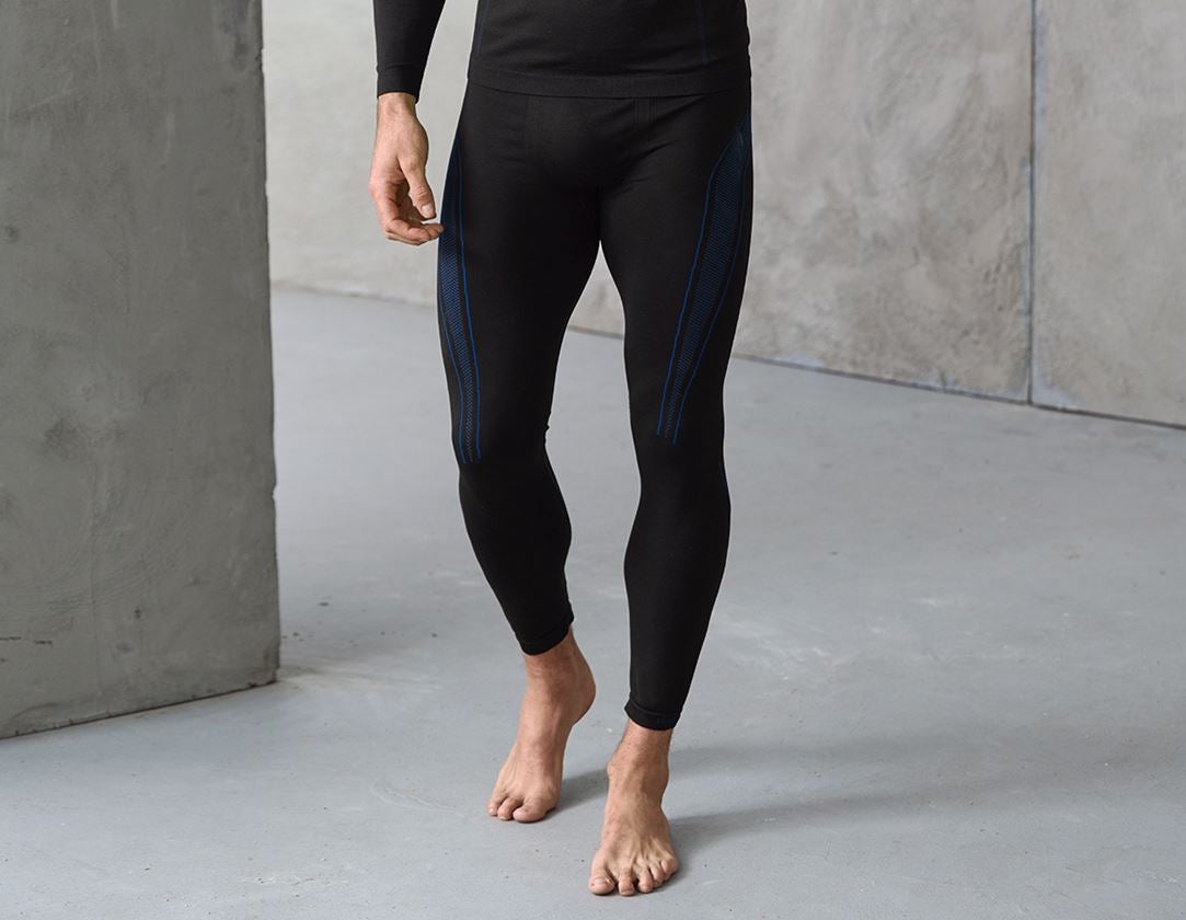 Underkläder |  Underställ: e.s. långkalsong seamless - warm + svart/gentianablå