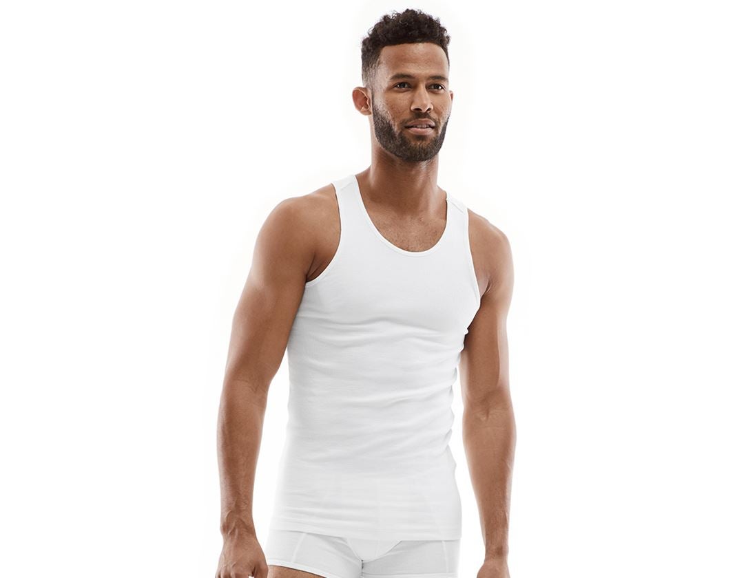 Underkläder |  Underställ: e.s. cotton rib tank-tröja + vit
