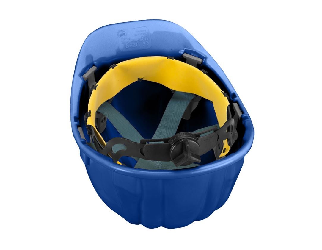 Hard Hats: Safety helmet Baumeister, 6-point, rotary fastener + blue