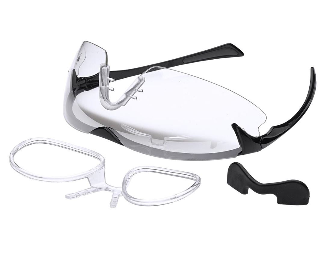 Skyddsglasögon: e.s. skyddsglasögon Araki, glasögonhållare + klar
