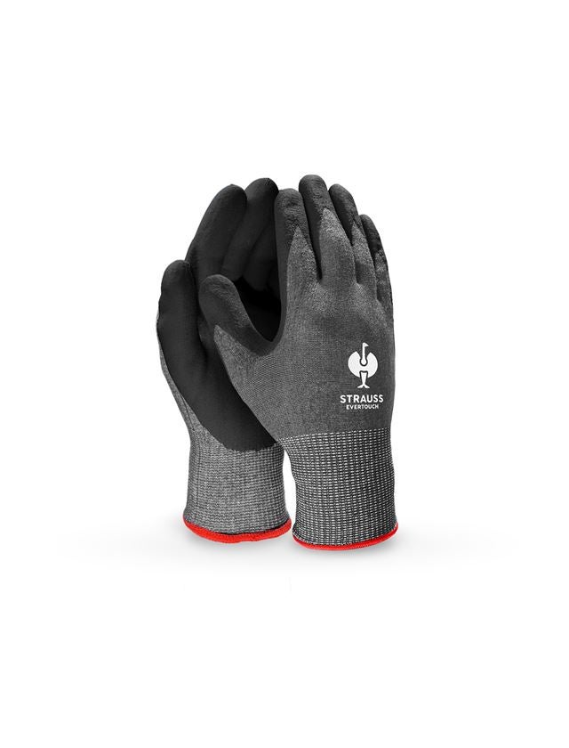 Coated: e.s. Nitrile foam gloves evertouch allseasons + black/grey