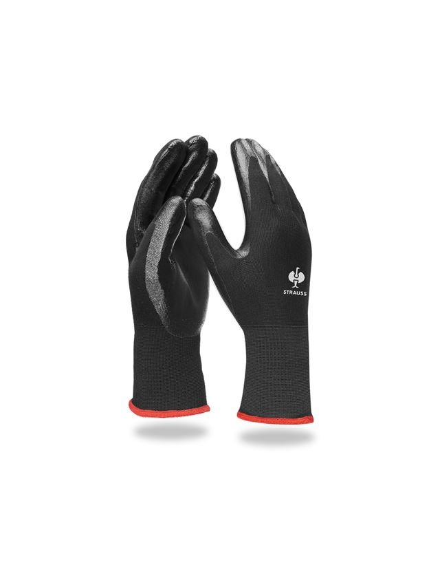 Coated: Nitrile gloves Flexible + black
