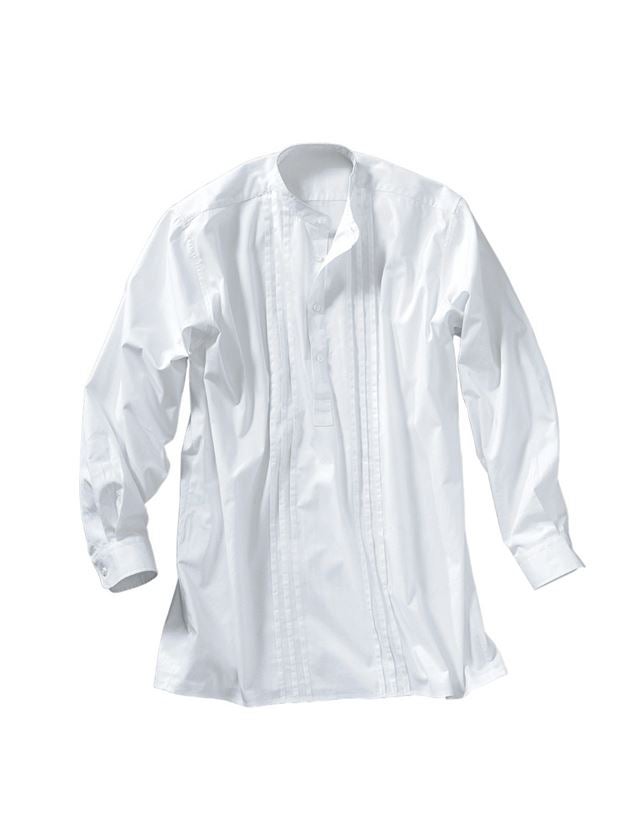 Timmerman / Takläggare: Skråbetonad skjorta + vit