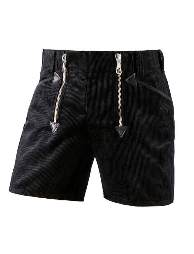 Arbetsbyxor: e.s. skrå-shorts grov manchester + svart 1