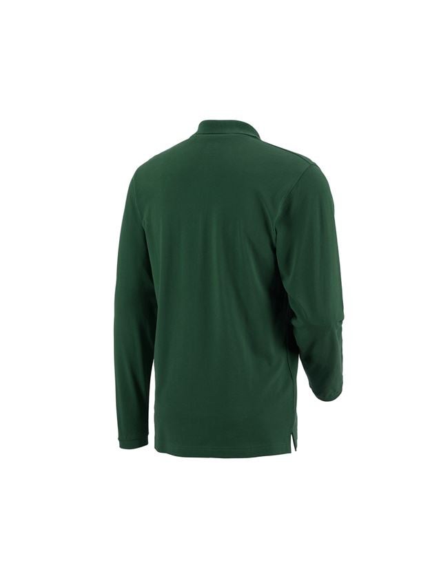 Gardening / Forestry / Farming: e.s. Long sleeve polo cotton Pocket + green 1