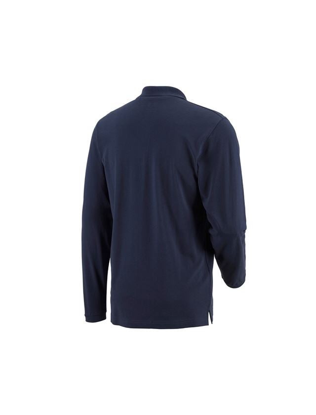 Topics: e.s. Long sleeve polo cotton Pocket + navy 1