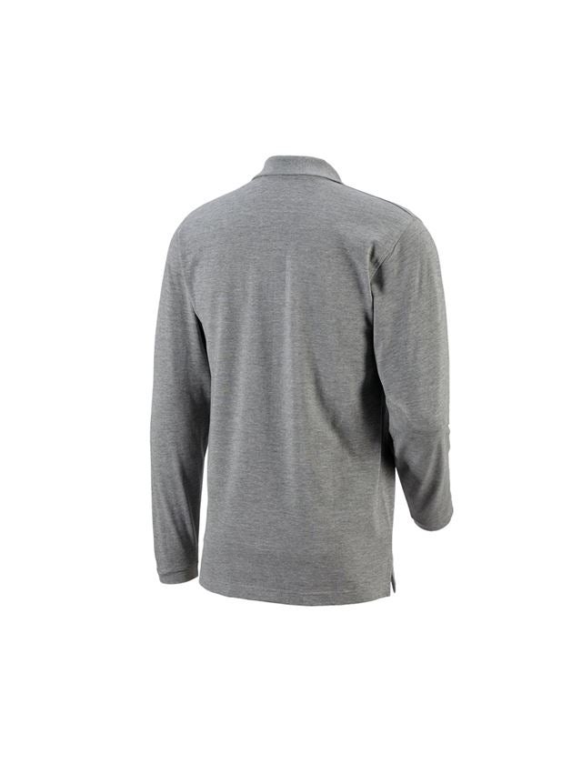 Plumbers / Installers: e.s. Long sleeve polo cotton Pocket + grey melange 1