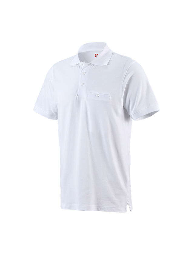 Skogsbruk / Trädgård: e.s. Polo-Shirt cotton Pocket + vit 2