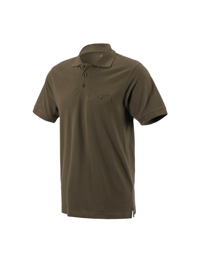 Överdelar: e.s. Polo-Shirt cotton Pocket + oliv 1