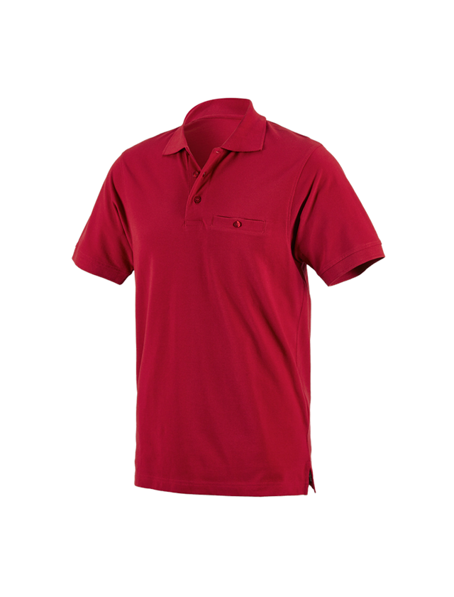 Skogsbruk / Trädgård: e.s. Polo-Shirt cotton Pocket + röd