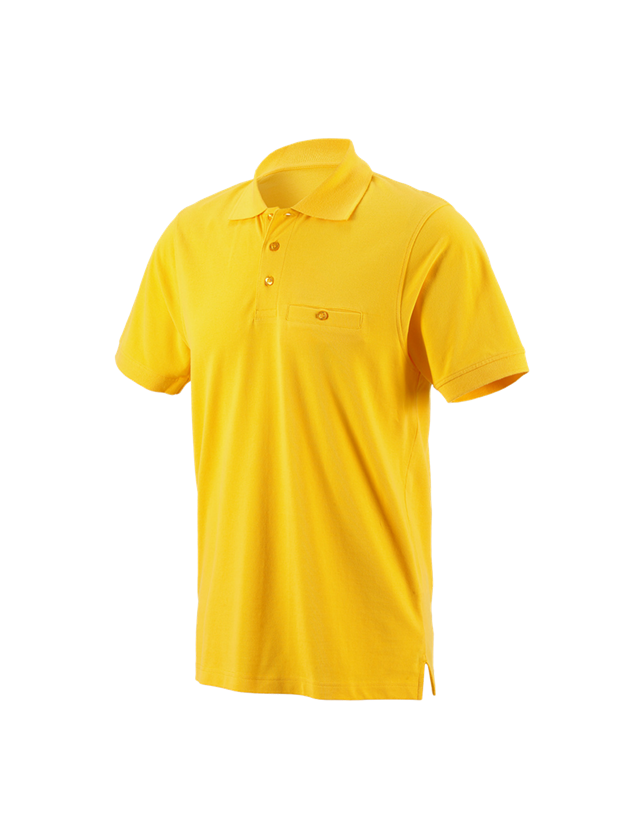 Överdelar: e.s. Polo-Shirt cotton Pocket + gul