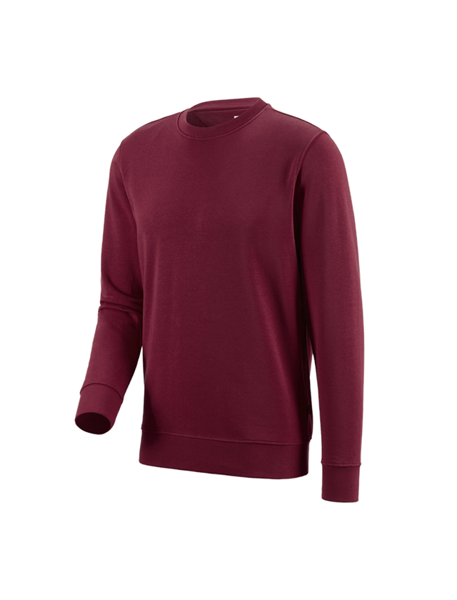 Överdelar: e.s. Sweatshirt poly cotton + bordeaux
